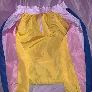 Blue,pink and yellow two piece